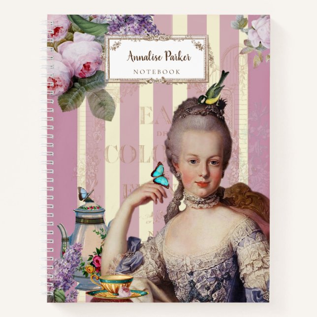 Carnet Thé au Petit Trianon rose français Personnalisé  (Devant)