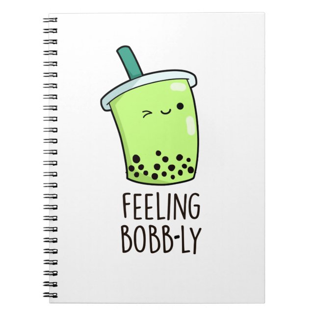 Carnet Thé Boba drôle avec Bobb-ly Feeling Pun  (Devant)