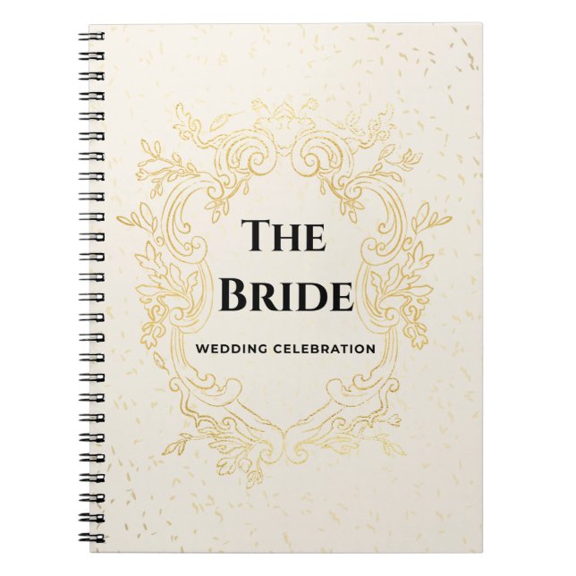 Carnet The Bride – Gold Frame Wedding Design notebook (Devant)