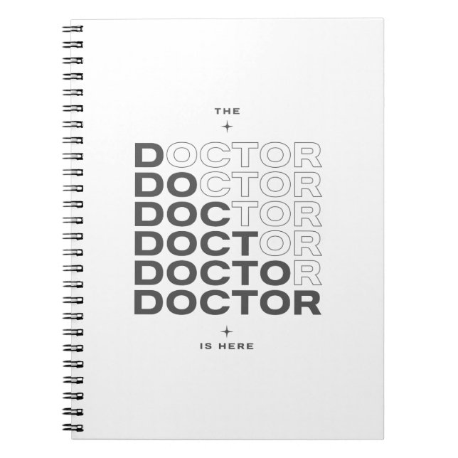 Carnet The Doctor Is Here Minimal Text Design (Devant)