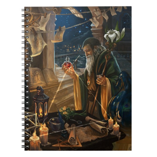 Carnet The Hermit Tarot card - fantasy magic art (Devant)