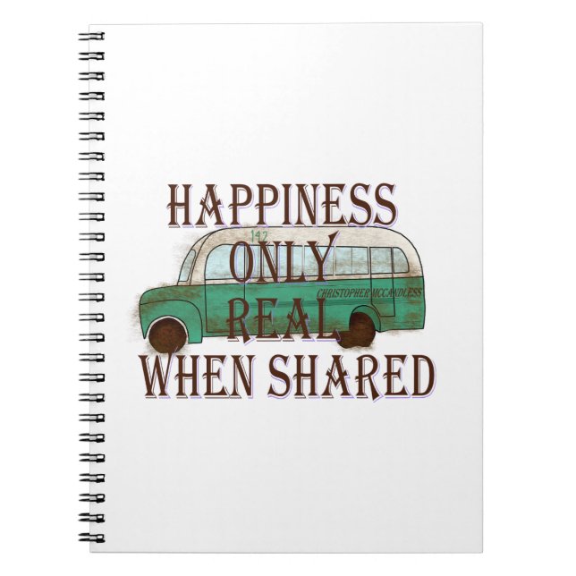 Carnet The Magic Bus: Happiness Only Real When Shared -  (Devant)