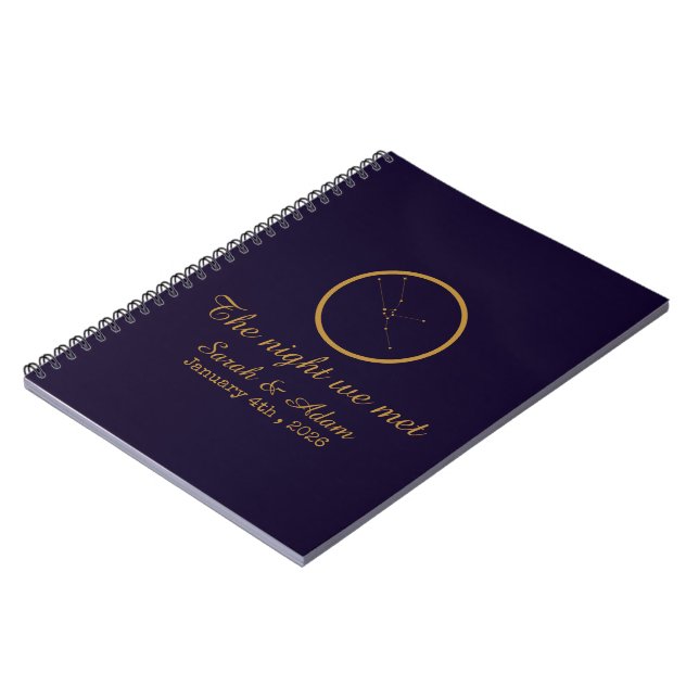Carnet The Night We Met Star Map –Celestial love design (Côté gauche)
