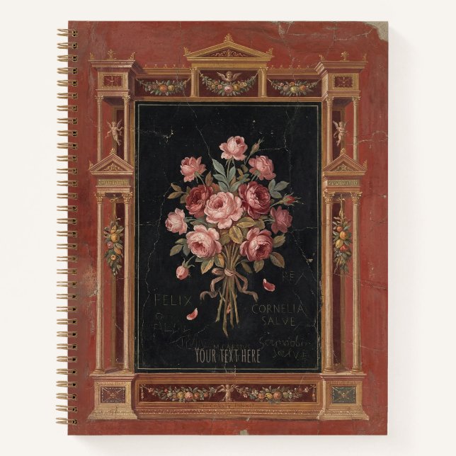 Carnet The Pompeian Rose: Ancient Roman Fresco Floral (Devant)