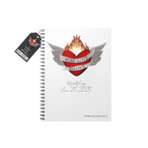 The WORK LOVE BALANCE white script lettering pad