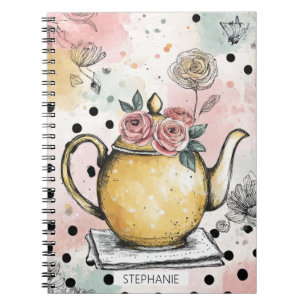 Carnet Théière florale fantaisiste – Cozy Cottagecore