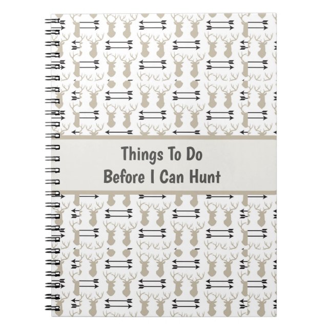 Carnet Thème de chasse avec bois de cerf et arc (Devant)