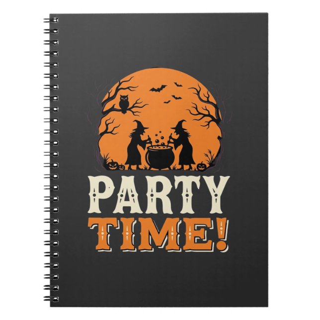 Carnet Thème de fête d'Halloween Sorcière Chaudron Design (Devant)