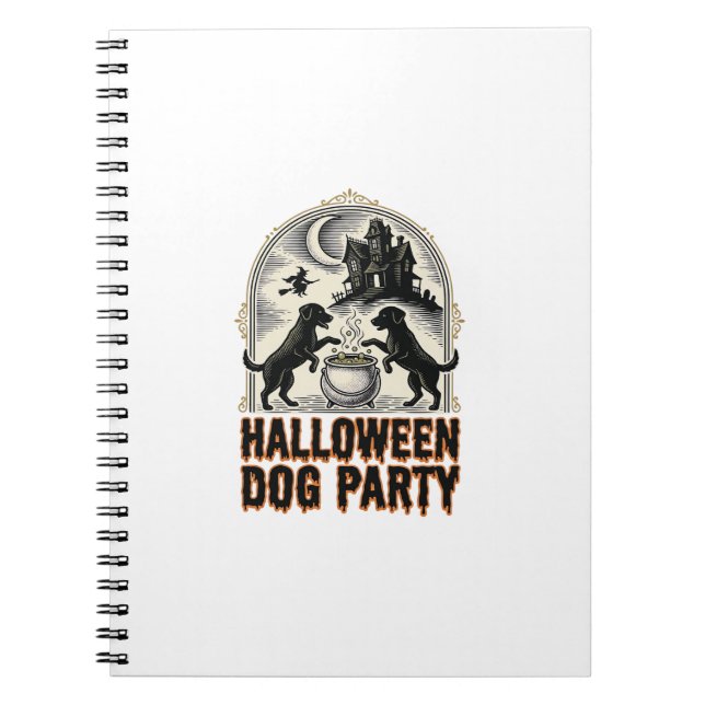 Carnet Thème de fête pour chien Halloween Chaudron de sor (Devant)