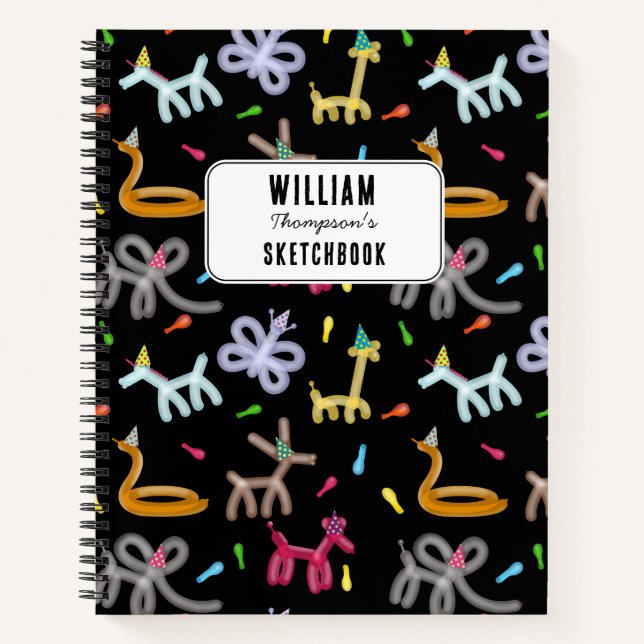 Carnet Thème de fête pour enfants Animaux en ballons (Devant)
