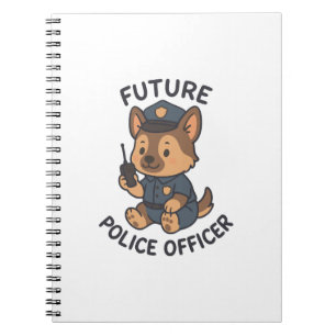Carnet Thème de futur policier de chien mignon