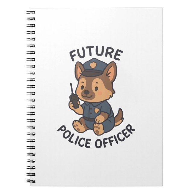 Carnet Thème de futur policier de chien mignon (Devant)
