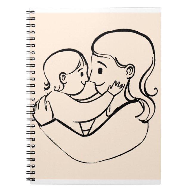Carnet Thème de la fête des mères Design mignon. (Devant)