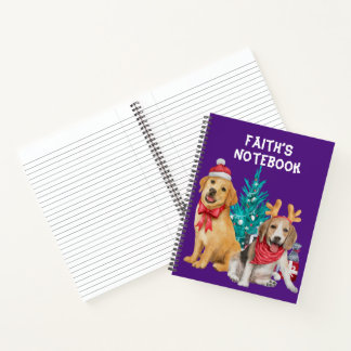 Carnet Thème de Noël de Chiens mignons