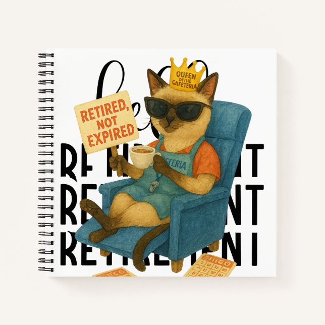 Carnet Thème de retraite de chat pour Dame de Cantine  (Devant)