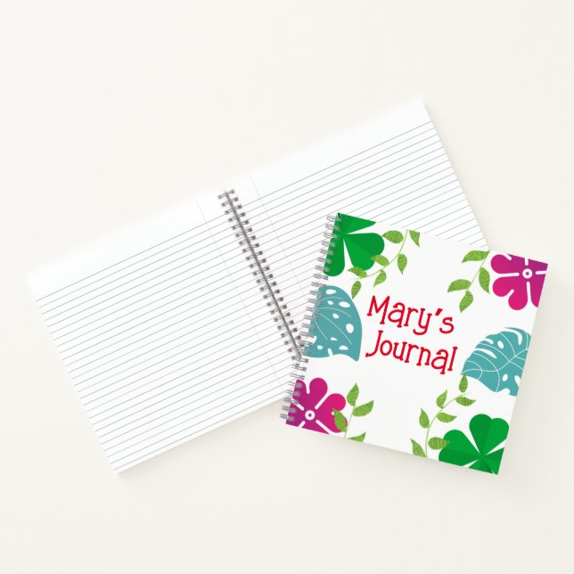 Carnet Thème des feuilles forestiers personnalisés (Intérieur)