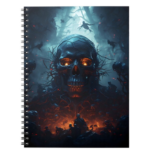 Carnet Thème du crâne fantastique Halloween Crâne effraya (Devant)
