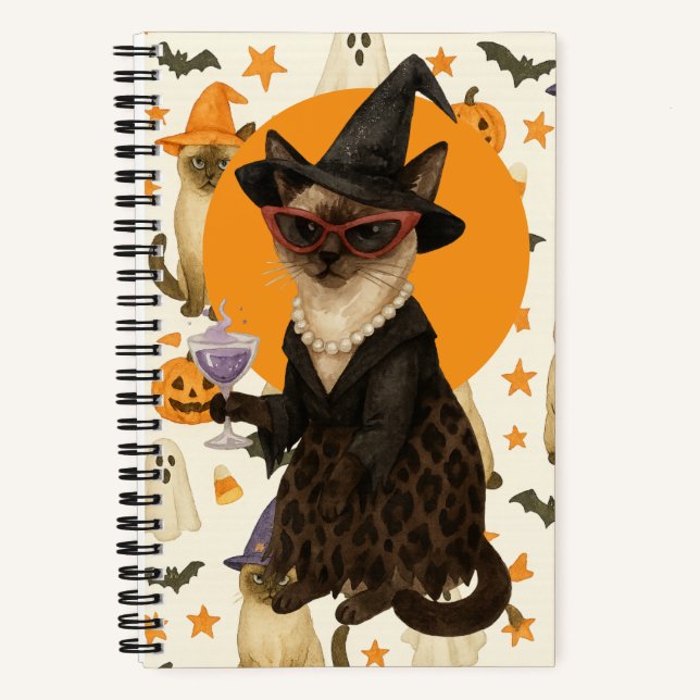 Carnet Thème Halloween pour les amateurs de chats (Recto)