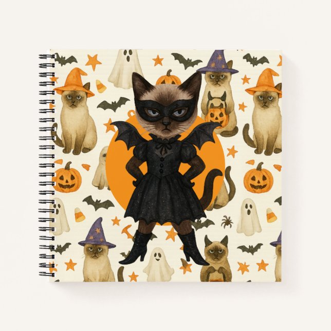 Carnet Thème Halloween pour les amoureux des chats (Devant)