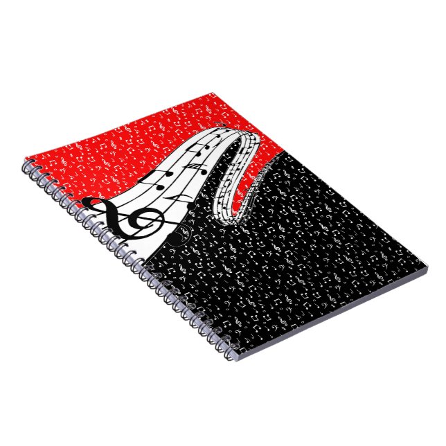 Carnet Thème musical rouge et noir (Côté Droit)