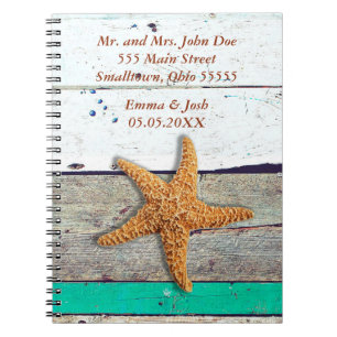Carnet Thème Plage Starfish Mariage Rustique