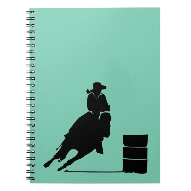 Carnet Thème Rodéo Cowgirl Barrel Racine Silhouette (Devant)