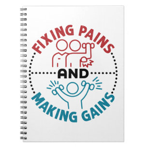 Carnet Thérapeute physique réparant les douleurs et les g