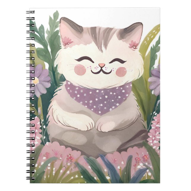 Carnet This is an adorable kitten resting on the plants (Devant)