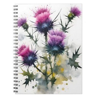 Carnet Thistle - Watercolor flowers