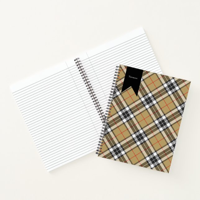Carnet Thomson Camel Tartan Plaid Motif de la mode famili (Intérieur)