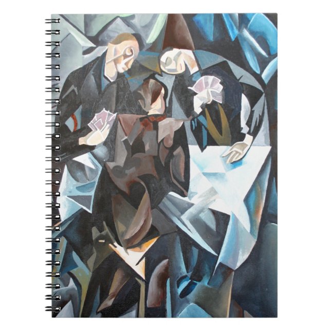 Carnet Three Men Playing Cards  Geometric Art After Rockl (Devant)