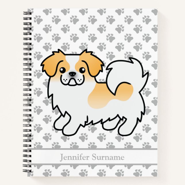 Carnet Tibétain Spaniel couleur fauve parti et Texte Chie (Devant)