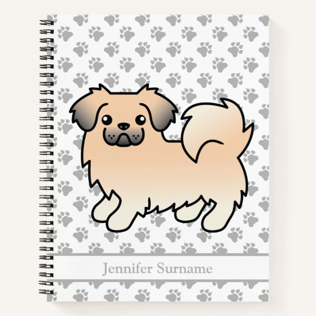 Carnet Tibétain Spaniel de dessin animé couleur sable crè (Devant)