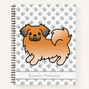 Carnet Tibétain Spaniel Rouge Sable Chien de Dessin Animé