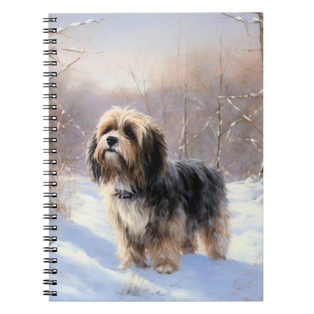 Carnet Tibetan Terrier Qu'il neige Noël (Devant)
