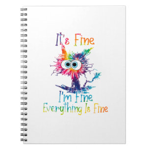 Carnet Tie Dye Chat C'Est Bien Je Vais Bien Tout Va Bien