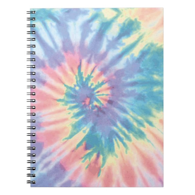 Carnet Tie Dye Pastel Été Spirale Tie Dye Arc en ciel (Devant)