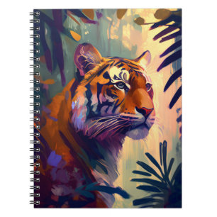 Carnet Tiger Animal Portrait Peinture Faune À L'Extérieur