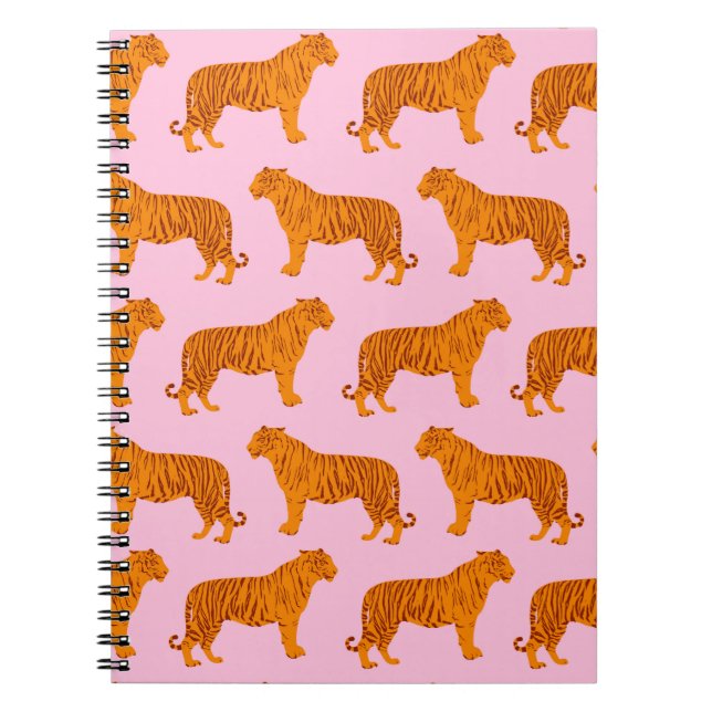 Carnet Tiger animal rose moderne (Devant)