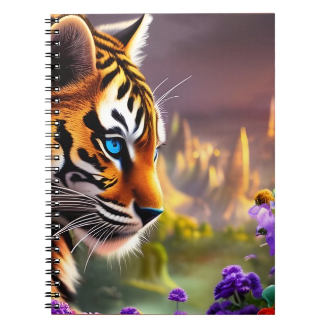 Carnet Tiger Cub, Fleurs Violettes (Devant)