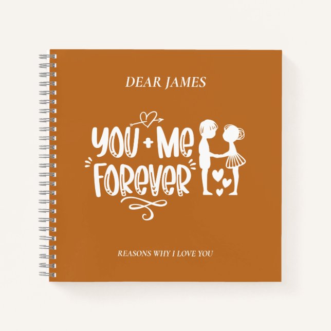 Carnet Tiger Oeil Orange Raisons Pourquoi Je T'Aime Carne (Devant)