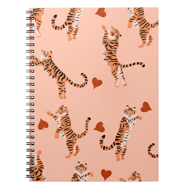 Carnet Tigers Feuilles d'automne : Motif de saut Vintage (Devant)