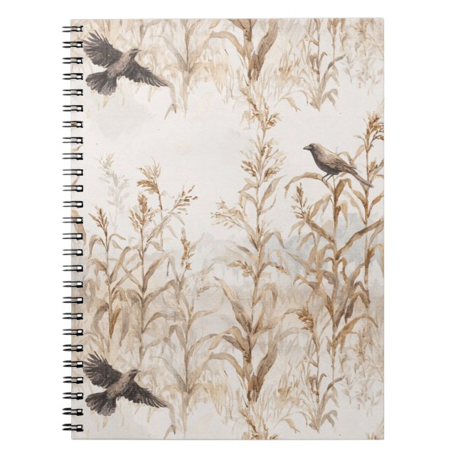 Carnet Tiges de maïs Oiseaux Automne  (Devant)
