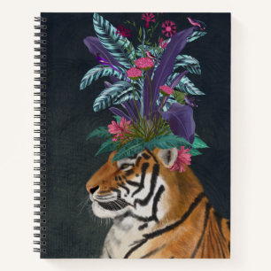Carnet Tigre avec tête tropicale