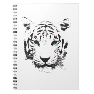 Carnet Tigre blanc aux yeux bleus