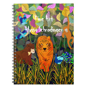 Carnet Tigre de la Jungle asiatique Soleil Ours Peacock S