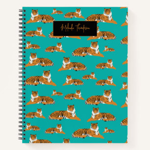 Carnet Tigre de safari jungle orange sarcelle Animal Mign