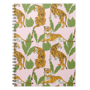 Carnet Tigre dessiné à la main sans couture motif, gros c