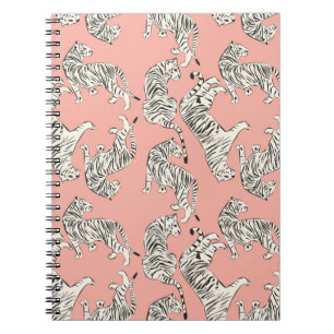 Carnet Tigre dessiné à la main sans couture motif, gros c