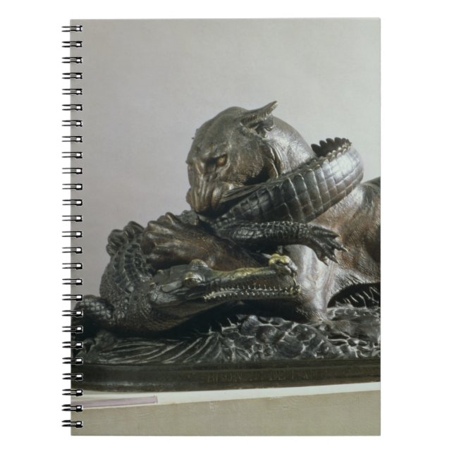 Carnet Tigre dévorant un alligator, 1832 (bronze) (Devant)